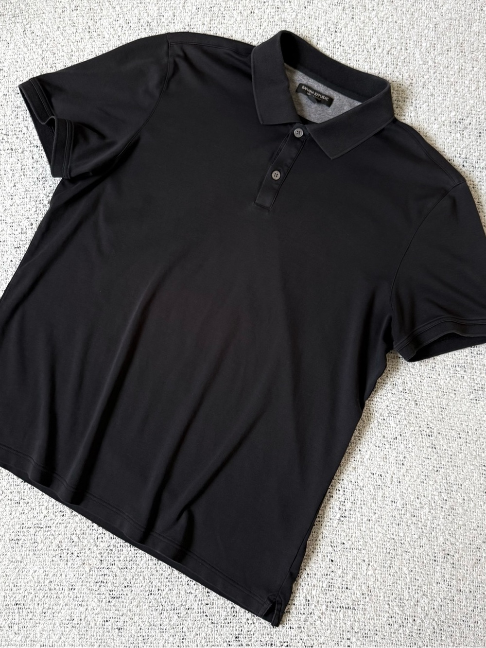 Banana Republic Luxury Touch Black Polo Shirt Size XL